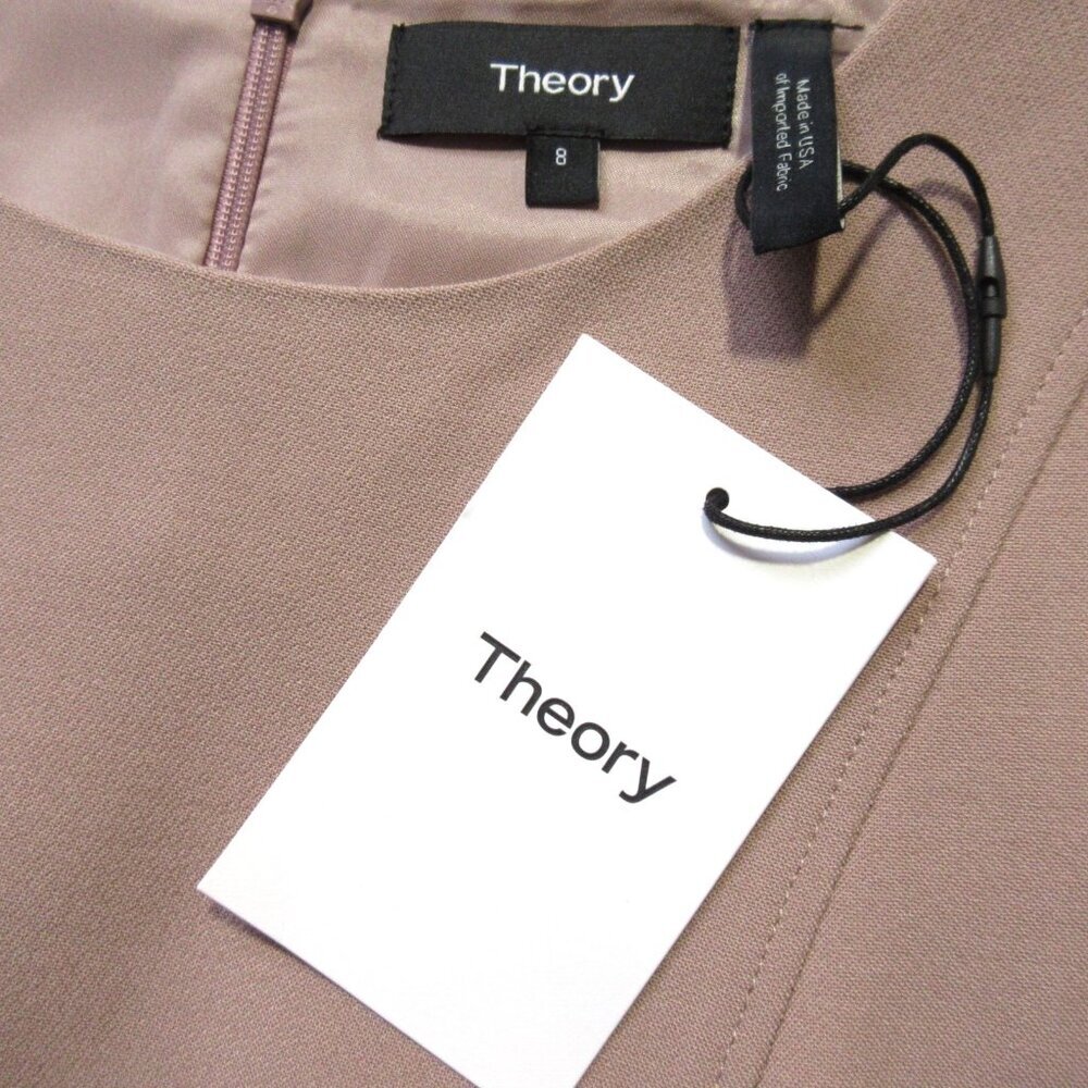 NWT Theory Helaina in Stone Pink Camogie Wool Blend Shift Dress 8 - Picture 3 of 5
